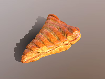 Freshly Baked Golden Flaky Croissant With Crispy Layers And Buttery Taste 3d model