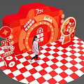 2024 Dragon Year Photo Spot Featuring Red Decorations Dragon Elements And Lucky Wheel