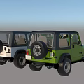 Green and White Jeep Style Off Road Cars with Rugged Exterior Details