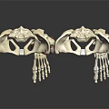 Detailed Human Leg Skeleton Model Showing Red Muscles And Anatomical Features