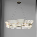 Multi Layered Wavy Modern Chandelier With Textured Surface And Soft Illumination 3d model