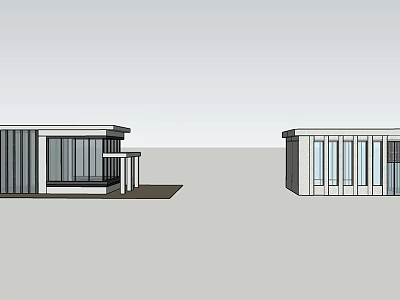 Modern Architectural Exterior Design Featuring Glass Windows And Sleek Flat Roofs 3d model