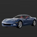 Blue Sports Car With Two Door Design Red Interior And Silver Alloy Wheels
