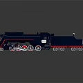 Detailed Black And Red Steam Train Model With Vintage Design Wheels And Engine