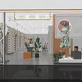 Elegant Clothing Store With Window Display Mannequins Green Plants Bright Lighting And Decor