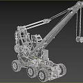 Heavy Duty Crane Utility Vehicle With Extended Arm Large Wheels And Outdoor Construction Setting