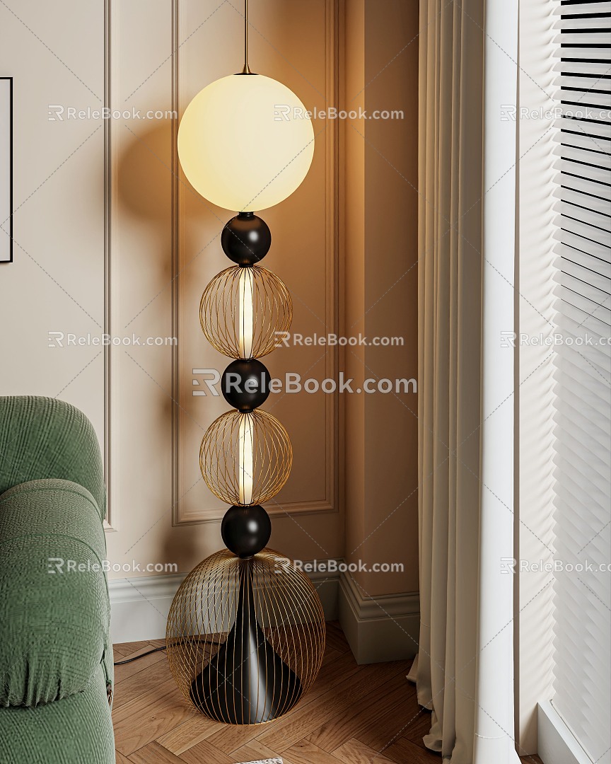 Retro floor lamp 3d model