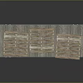 Industrial Metal Storage Rack With Multiple Shelves Wooden Pallets Holding White Boxes