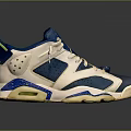 Blue And White Basketball Shoes With Lace Up Design Air Cushion Sole And Breathable Holes