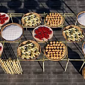 Rural Courtyard Landscape Drying Autumn Corn Rack Folk Drying Rack Drying Pepper and Corn Harvest Landscape Essays 3d model