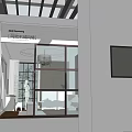 Modern Exhibition Hall Exterior With Streamlined Roof White Structure And Glass Entrance