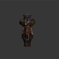 Medieval Warrior Character Design With Cross Cloak Scroll And Weapon Front Back Views 3d model