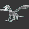 Mythical Flying Creature Green Dragon With Scales Horns And Wings