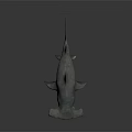 Realistic Detailed Hammerhead Shark 3D Model with Lifelike Features on Smooth Surface