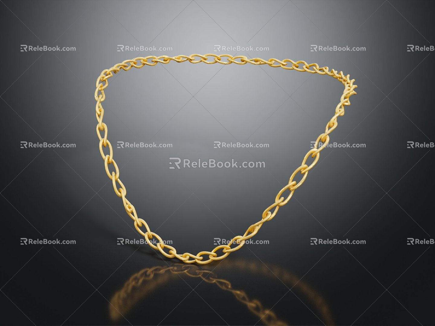 Modern Necklace Gold Necklace Thick Necklace Large Gold Necklace 3d model