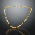 Gold Chain Link Jewelry Necklace Featuring Shiny Reflective Surface And Elegant Design