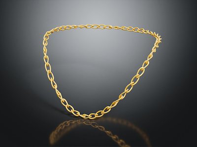 Modern Necklace Gold Necklace Thick Necklace Large Gold Necklace 3d model