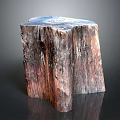 Wooden Tree Stump Stool With Natural Grain And Smooth Top Surface Design