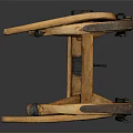 Antique Wooden Device With Curved Handles And Metal Connecting Parts