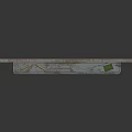 Frosted Gray Display Screen On Wooden Base With Wood Grain And Cable
