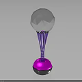 Modern Furniture Table Lamp With Silver Geometric Top Purple Supports And Pink Base