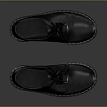 Classic Black Leather Lace Up Shoes With Thick White Edge Sole For Daily Wear