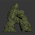 Natural Stone Decorative Rock With Green Moss For Garden Landscape Ornament Design