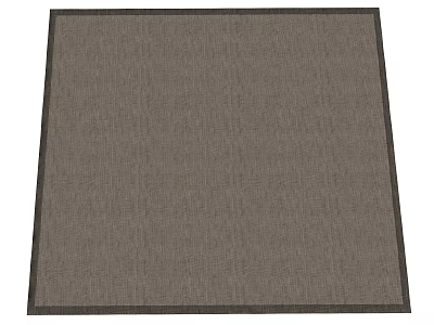 Square Woven Rug in Dark Brown with Classic Border for Home Decor 3d model