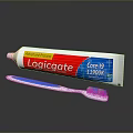 Toothpaste Tube And Toothbrush With Blue Bristles For Daily Oral Care
