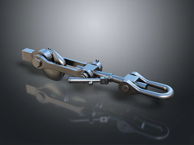 Heavy Duty Steel Connector With Pulley Bolt And Ring End Design 3d model