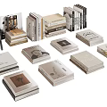 Modern Stacked Books And Art Magazines With Stylish Covers For Decorative