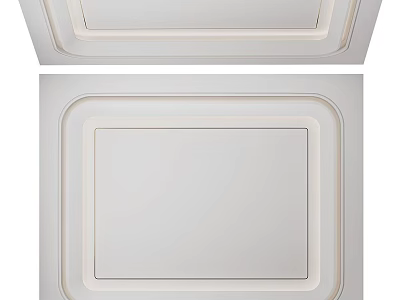 White Square Ceiling Panel With Modern Frame Design For Home Interior 3d model