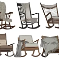 Modern Wooden Rocking Chairs with Cozy Blankets and Various Comfortable Designs