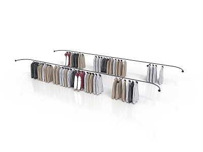 Practical Clothes Drying Rack With Multiple Hanging Garments For Home Use 3d model