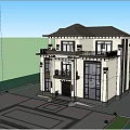 Modern Detached Villa Exterior Design With Large Windows And Courtyard Greenery