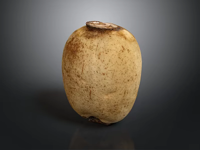 Fresh Organic Lotus Root With Natural Brown Spots And Smooth Surface Texture 3d model