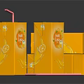 Fresh Orange Juice Cartons With Straw In Bright Orange Packaging Design