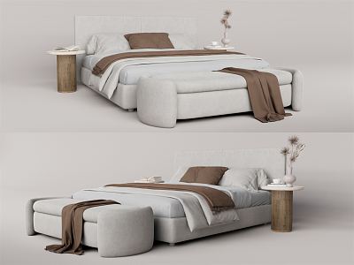 Modern Double Bed 3d model