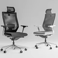 Modern Ergonomic Office Chairs With Mesh Backrest Adjustable Headrest And Wheels