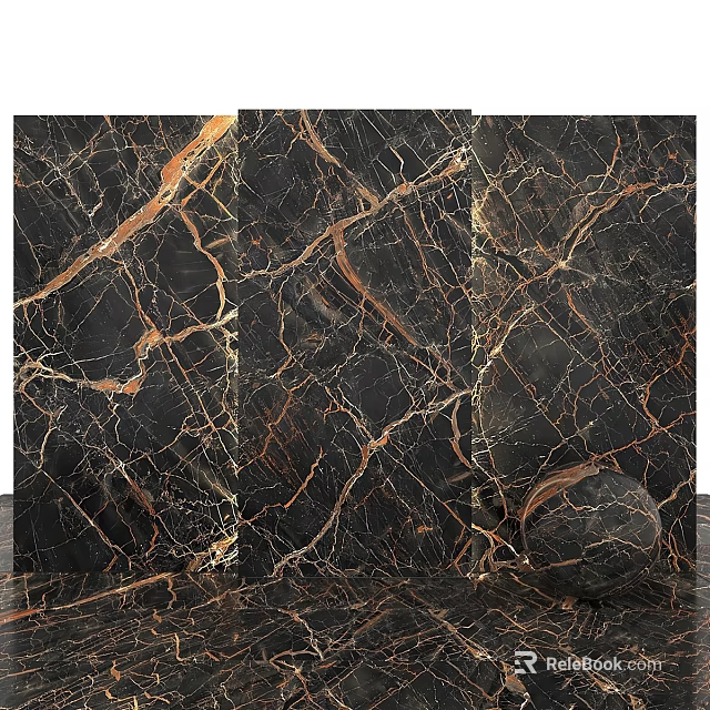 Luxury Black Marble Component With Gold Veins For Kitchen Countertop Decoration 3d model 