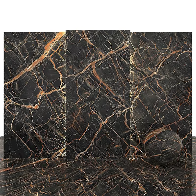 Luxury Black Marble Component With Gold Veins For Kitchen Countertop Decoration 3d model