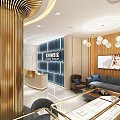 Elegant Jewelry Store Interior With Gold Decorative Columns And Glass Display Cases