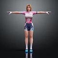 Woman in Pink Cycling Jersey and Dark Shorts With Arms Outstretched