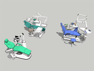Dental Medical Equipment Treatment Chairs In Multiple Colors With Adjustable Arm And LED Light 3d model