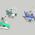 Dental Medical Equipment Treatment Chairs In Multiple Colors With Adjustable Arm And LED Light