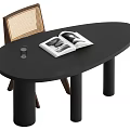 Middle style desk and chair combination 3d model