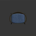 Modern Rattan Woven Leisure Chair With Blue Cushion And Metal Legs