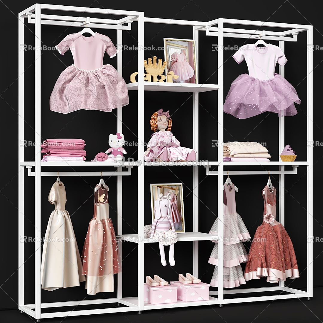 Modern Children's Wardrobe Rack 3d model