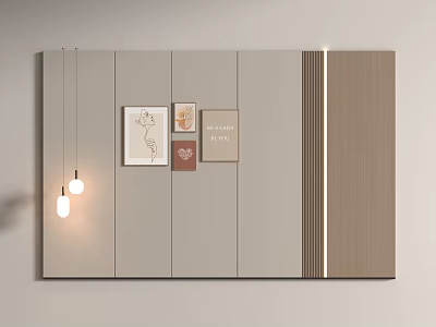 Modern bedside background wall 3d model