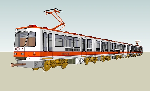 Modern tram train subway high-speed rail train 3d model